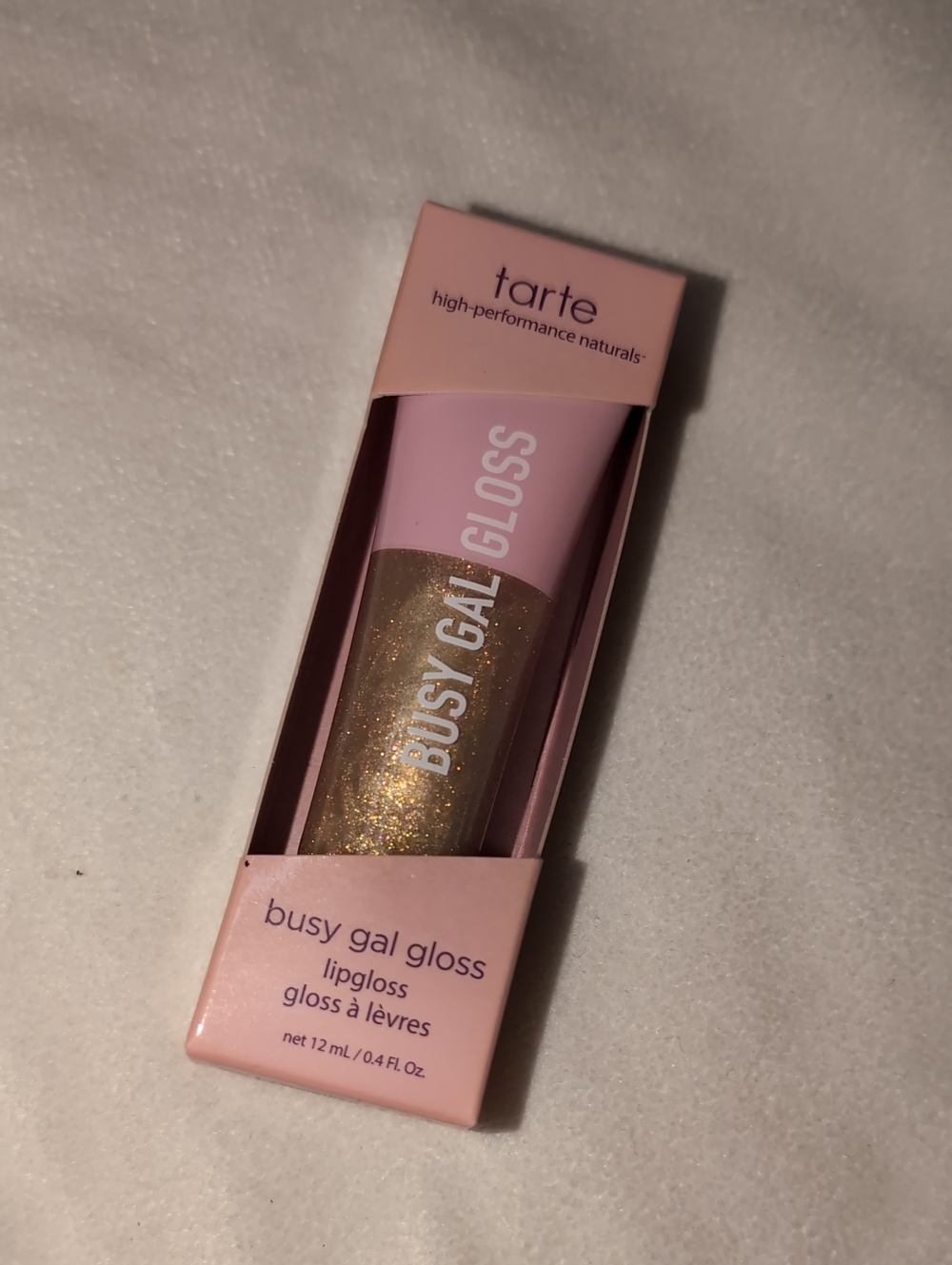tarte Busy Gal Gloss Lip Gloss bo$$ Gold Shimmer New